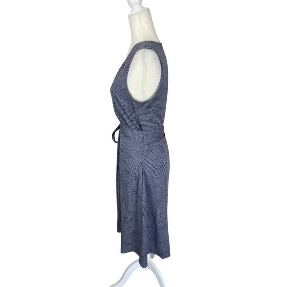 Toad & Co Cue Sleeveless Wrap Dress Blue Size Large Travel Athleisure Casual - Picture 4 of 10